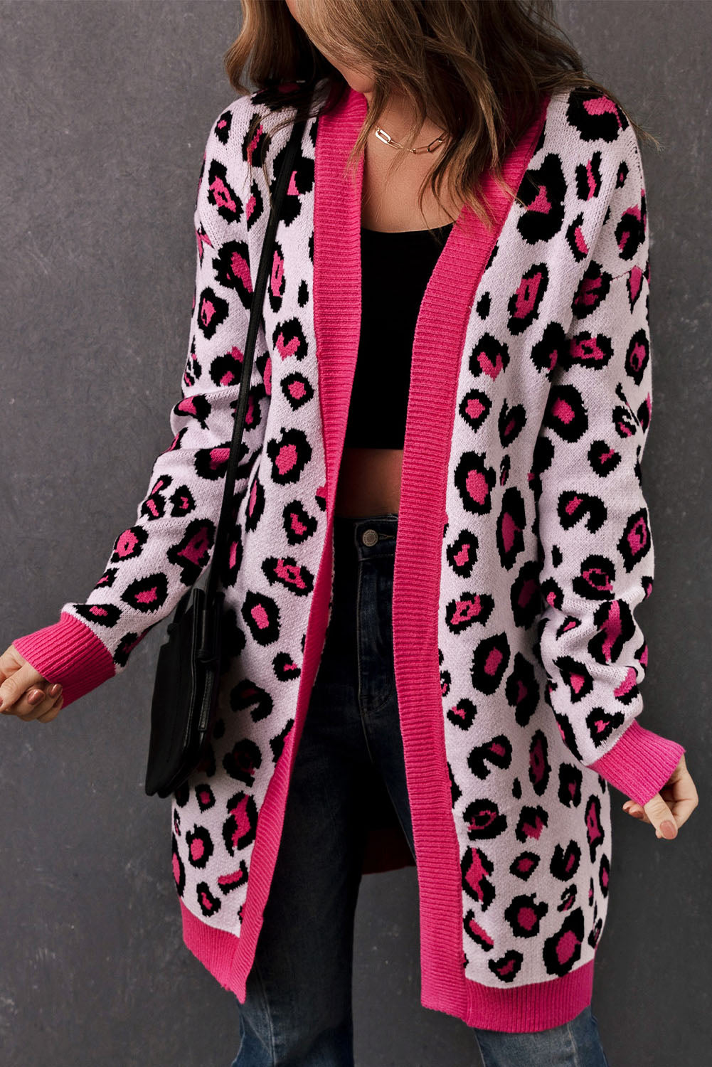 Leopard knee-length Cardigan
