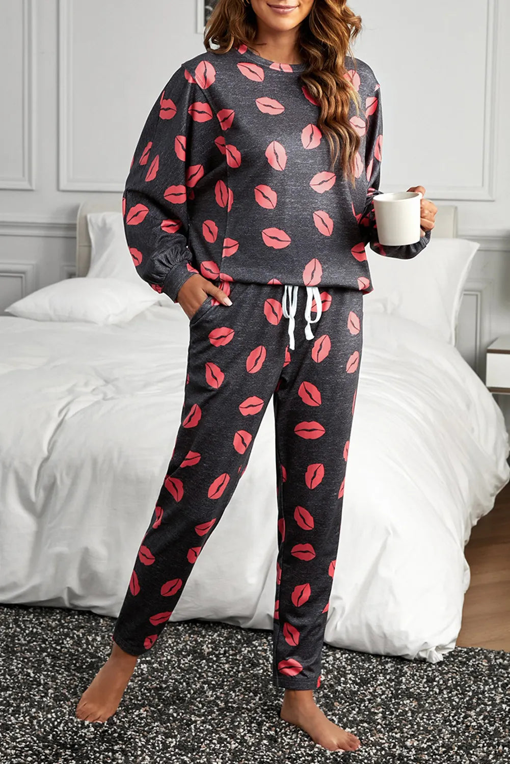 Valentine's Print Jogger Pants Set